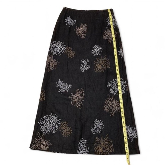 Vintage 90’s 100% Linen Floral Maxi Skirt Grunge Whimsygoth Fairy Women’s Small - Picture 7 of 7
